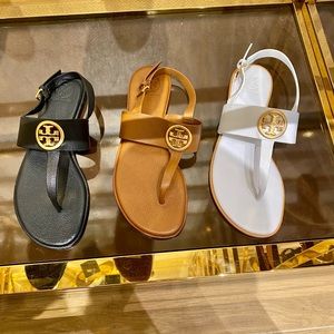 Tory Burch Benton 2 Sandals Royal Tan color Size 7.5